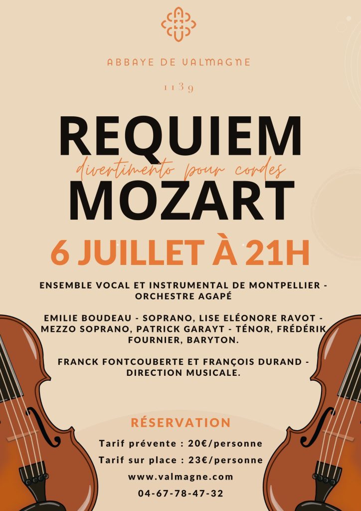 Concert : Requiem de Mozart Jeudi 6 Juillet à 21h