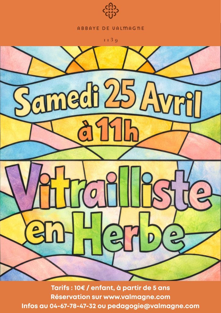 Vitrailiste en herbe affiche atelier enfant 2026 avril
