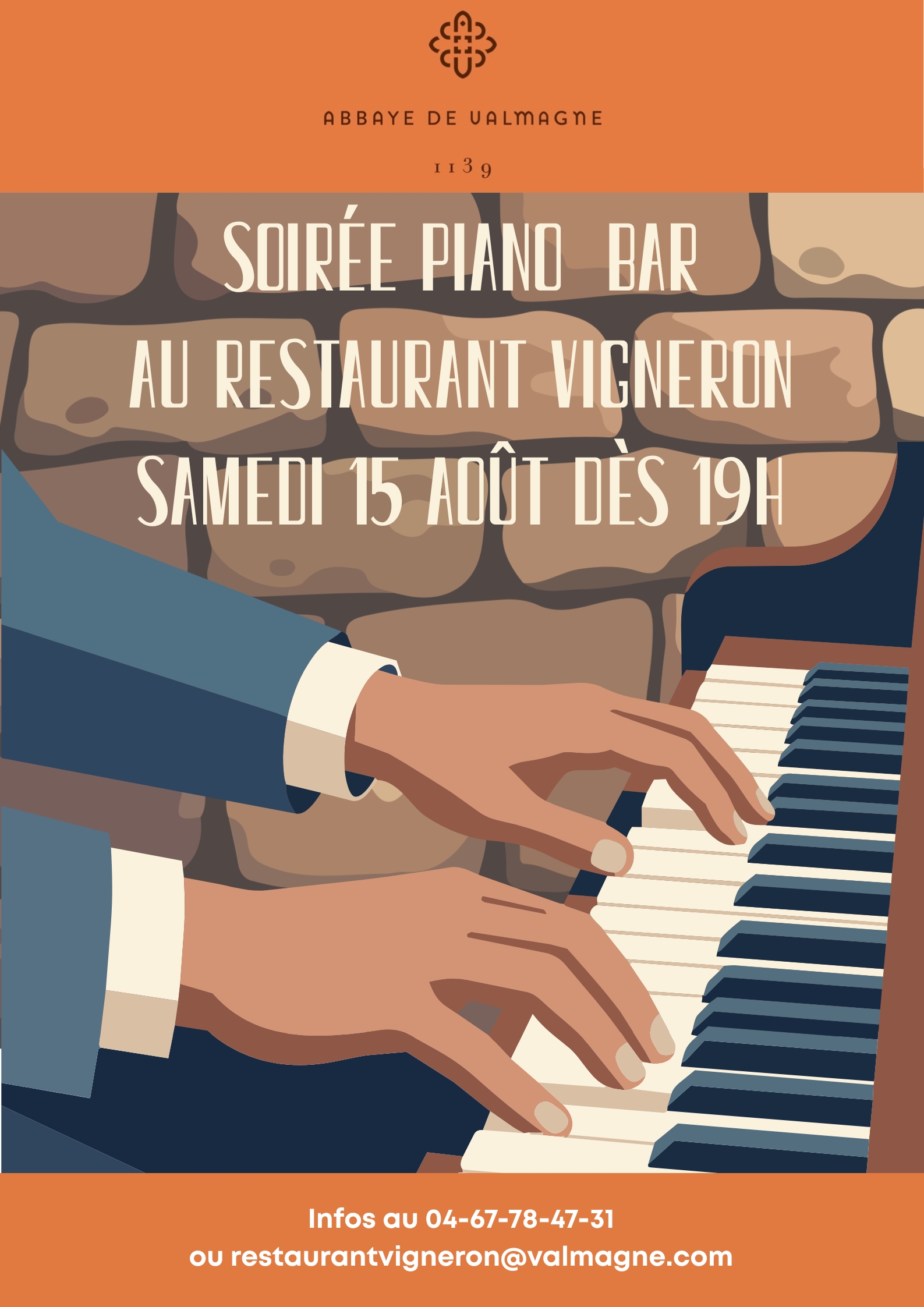 concert live au restaurant vigneron de l'abbaye de valmagne